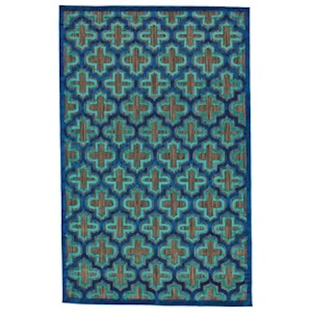 Black/Navy 2'-1" X 4' Area Rug